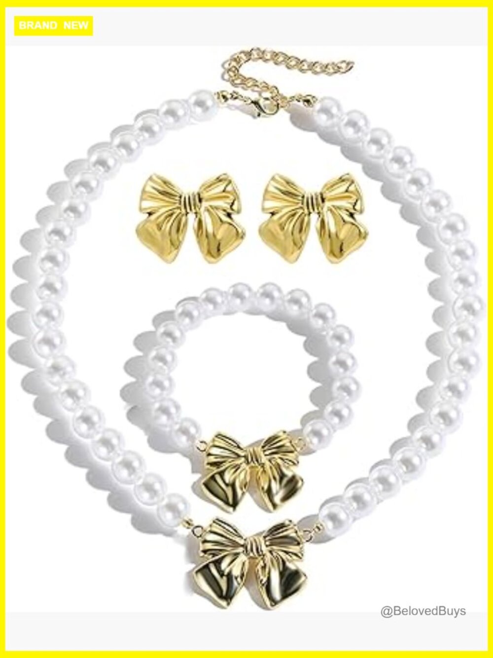 Bow Pearl Jewelry Set for Women Wedding Party Bridesmaids